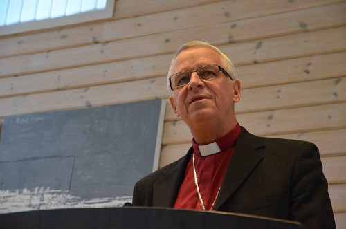 Festtale under jubileumsmiddagen ved biskop i Missionsprovinsen i Sverige, Roland Gustafsson. Foto: Thor Henrik With